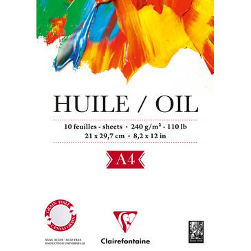 BLOC HUILE GRAIN TOILE A4 240G/M�