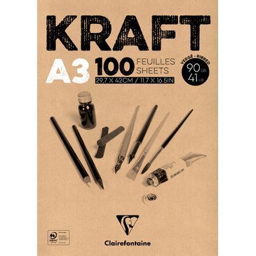 BLOC KRAFT BRUN 90GRS A3 