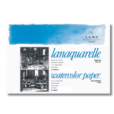 BLOC LANAQUARELLE 300G GRAIN FIN 18 X 26 CM 20 FEUILLES