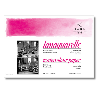 BLOC LANAQUARELLE 300G GRAIN TORCHON 23 X 31 CM 20 FEUILLES