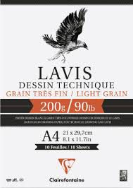 BLOC LAVIS TECHNIQUE 200GRS A4 10FEUILLES