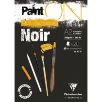 BLOC PAINT\'ON A2 20F ENCOLLE 250G NOIR