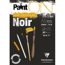 BLOC PAINT\'ON A5 20F ENCOLLE 250G NOIR