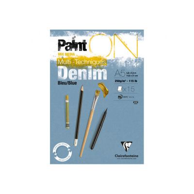 BLOC PAINT\'ON BLEU DENIM A5 - 15 Feuilles - 250G