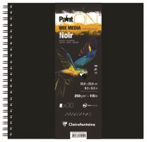 BLOC PAINT\'ON NOIR SPIRALE 23,5x23,5CM 250G - 30 Feuilles