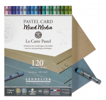 BLOC PASTEL CARD MIXED MEDIA - BLEU FONCÉ/GRIS CLAIR 12 FEUILLES 