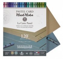 BLOC PASTEL CARD MIXED MEDIA - BLEU FONCÉ/GRIS CLAIR 12 FEUILLES 