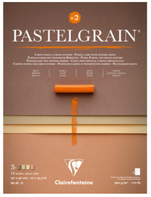 BLOC PASTEL GRAIN 30x40 360G Assortiment N�2 12 Feuilles