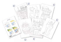 BLOC PREDESSINE GOURMANDISES AQUAPAD A5 16F 300G - 6 MOTIFS