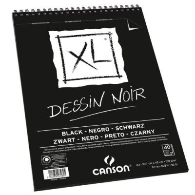 BLOC XL SPIRALE DESSIN NOIR A3 150G 