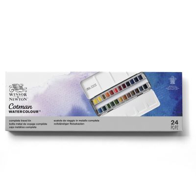 BLUE BOX 24 1/2 GODETS AQUARELLE COTMAN WINSOR & NEWTON