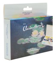 BOITE 12 DEMI-GODETS LA PETITE AQUARELLE NYMPHEAS EFFET DU SOIR CLAUDE MONET