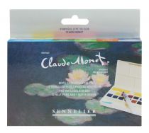 BOITE 12 DEMI-GODETS LA PETITE AQUARELLE NYMPHEAS EFFET DU SOIR CLAUDE MONET