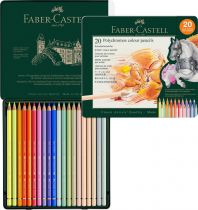 BOITE 20 CRAYONS POLYCHROMOS FABER CASTELL NOUVELLES COULEURS