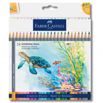 BOITE 24 CRAYONS DE COULEURS AQUARELLABLES GOLDFABER UNDERWATER TREASURES