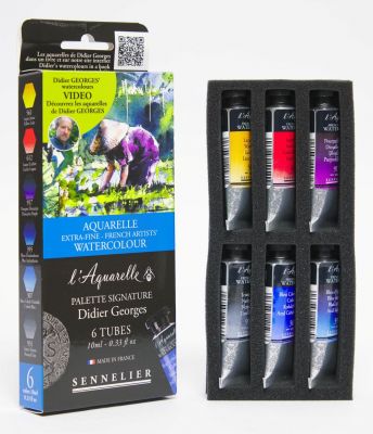 BOITE 6 TUBES 10ML AQUARELLE EXTRA-FINE-S�LECTION DIDIER GEORGES- NOUVEAU