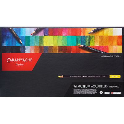 BOITE 76 CRAYONS AQUARELLABLES MUSEUM + 2 TECHNALO 