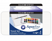 BOITE AQUARELLE DE VOYAGE AQUAFINE 24 1/2 GODETS 