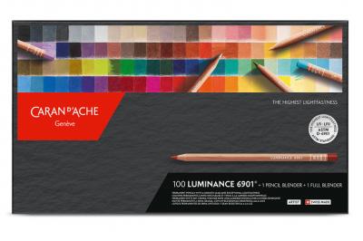 BOITE DE 102 CRAYONS LUMINANCES CARAN D\'ACHE + 1 Full Blender + 1 crayon Blender