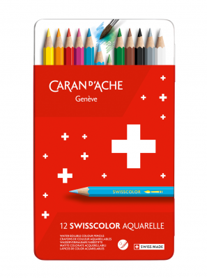 BOITE DE 12 CRAYONS SWISSCOLOR CARAN D\'ACHE