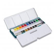 BOITE M&Eacute;TAL \ LA PETITE AQUARELLE\  12 1/2 GODETS +  6 OFFERTS