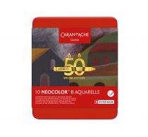 BOITE METAL 10 NEOCOLOR II CARAN D\'ACHE SPECIAL EDITION 50ans Teintes Paysage