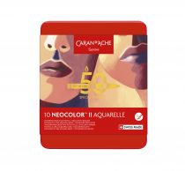 BOITE METAL 10 NEOCOLOR II CARAN D\'ACHE SPECIAL EDITION 50ans Teintes Portrait