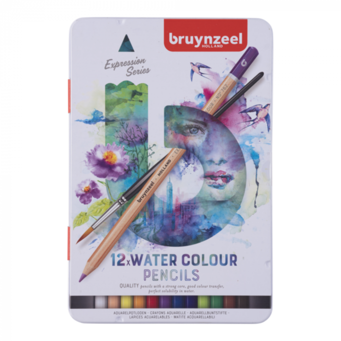 Bruynzeel Expression, boîte métallique avec 12 crayons de couleur