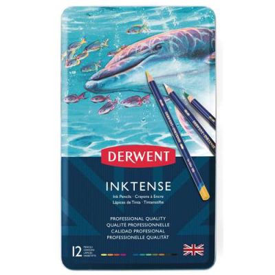 BOITE METAL 12 CRAYONS INKTENSE DERWENT AQUARELLABLES