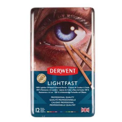 BOITE METAL 12 CRAYONS LIGHTFAST DERWENT