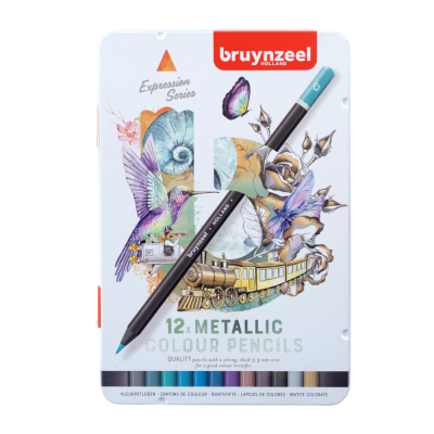 BOITE METAL 12 CRAYONS METALLIQUES BRUYNZEEL