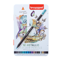 BOITE METAL 12 CRAYONS METALLIQUES BRUYNZEEL