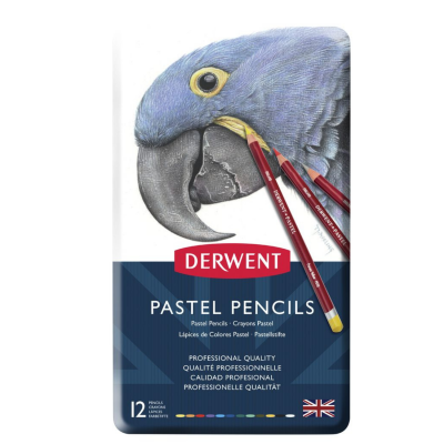 BOITE METAL 12 CRAYONS PASTEL DERWENT