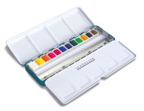 BOITE METAL 12 DEMI-GODETS AQUARELLE \ LA PETITE AQUARELLE\  + 12 PLACES VIDES