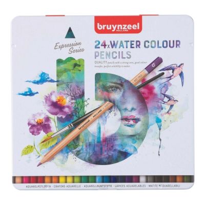 BOITE METAL 24 CRAYONS AQUARELLABLES BRUYNZEEL