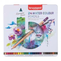 BOITE METAL 24 CRAYONS AQUARELLABLES BRUYNZEEL