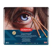 BOITE METAL 24 CRAYONS LIGHTFAST DERWENT