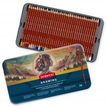 BOITE METAL 36 CRAYONS DRAWIND DERWENT