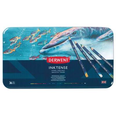 BOITE METAL 36 CRAYONS INKTENSE DERWENT AQUARELLABLES