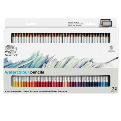 Bo�te m�tal 72 crayons aquarelle Winsor & Newton