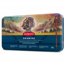 BOITE METAL 72 CRAYONS DRAWING DERWENT (collection complète)