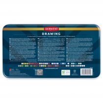 BOITE METAL 72 CRAYONS DRAWING DERWENT (collection complète)