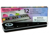 BOITE METAL AQUARELLE EXTRA FINE 12 1/2 godet DANIEL SMITH Couleurs Inspiration