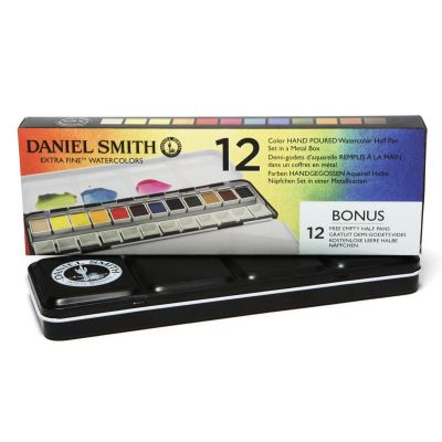 BOITE METAL AQUARELLE EXTRA FINE 12 1/2 godet DANIEL SMITH