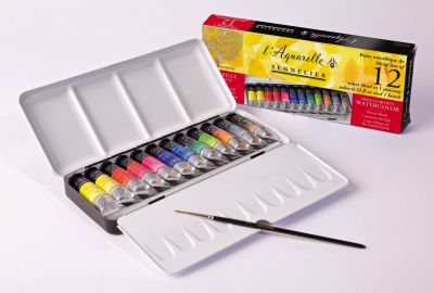 BOITE METAL AQUARELLE EXTRAFINE SENNELIER 12 X 10ML