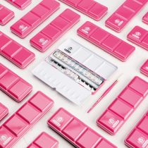BOITE METAL AQUARELLE HORADAM PRETTY PINK 15 1/2 GODETS + 1 PINCEAU