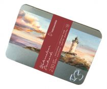 BOITE METAL CARTES POSTALES AQUARELLE 10,5x14,8CM