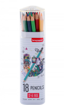 BOITE METAL CRAYONS COULEURS BRUYNZEEL 12+6 GRATUITS