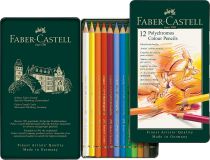 BOITE METAL DE 12 CRAYONS POLYCHROMOS FABER CASTELL