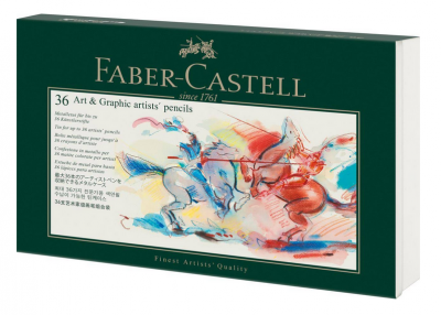 BOITE METALLIQUE VIDE FABER CASTELL POUR 36 CRAYONS